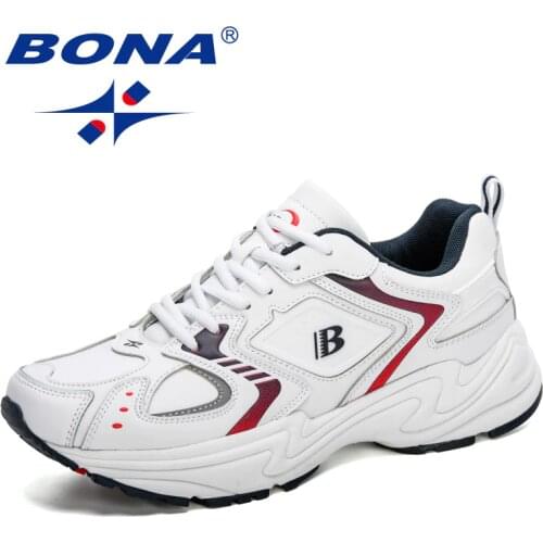 BONA 2020 New Desigers Action Leather Casual Sneakers Men High Quality Man Chaussures Homme Luxury Brand Work Shoes Man Footwear
