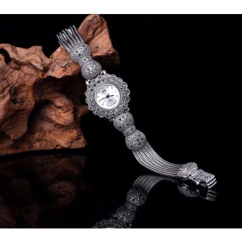 Hot Sale Silver Watch Top Brand Classic S925 Silver Jewelry Watch Real Pure Silver Bowknot Bracelet Watches Real Silver Bangle