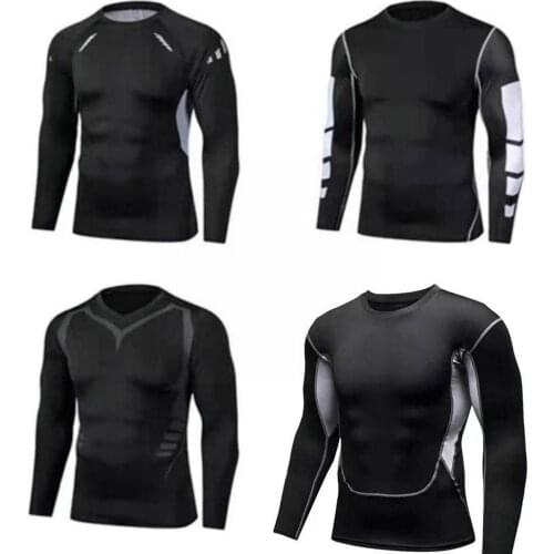Man 2021 Quick Dry Running Shirt Fitness Tight Long Running Bodybuilding Jogging T-Shirts Top Outdoor Sleeve Yoga Sports O7B9