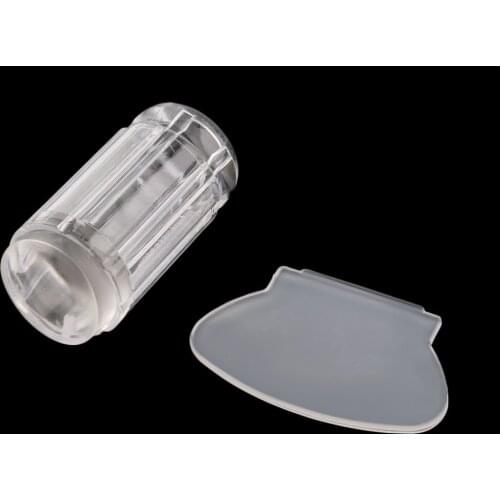 HOT Light Weight DIY Jelly Nail Art Stamping Clear Soft ABS + Silicone Stamper Scraper Plate Set 55*30*30mm fFive Colors