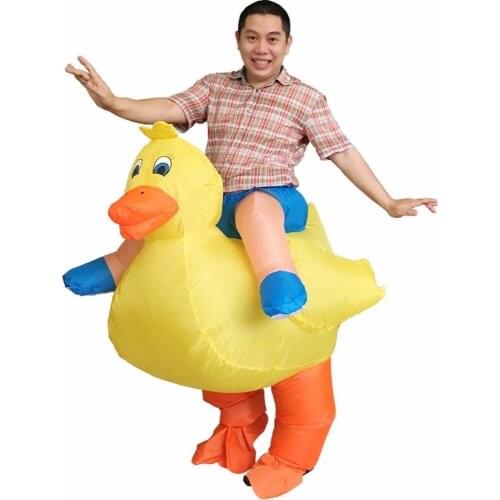Halloween Inflatable Duck Costume for Adult Yellow Color Air Blowing UP Suits Cosplay Costumes Costumi di Halloween Per Adulti