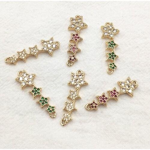 New Arrival! 26X9mm 50pcs Cubic Zirconia Copper Charm For Handmade Necklace Earring DIY Parts Jewelry Findings & Components