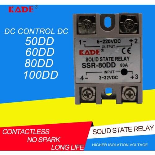 SSR -50DD/60DD/80DD/100DD DC control DC SSR white shell Single phase Solid state relay without plastic cover