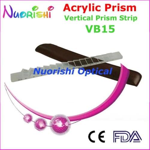 Ophthalmic Optical Optometry Acrylic Vertical Prism Lens Stick Strip Leather Case Packed VB15 Free Shipping