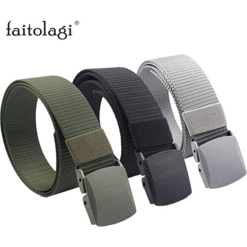 Black Tactical Army Men Belts Brown Green Canvas Women Fabric Belts With Plastic Buckle cinturones para hombre ceinture femme