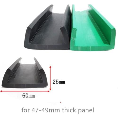 Rubber Sealing U Strip 25x60x25mm for 47-49mm thick Glass Metal Car Wood Panel Board Edge Encloser Shield Black Green
