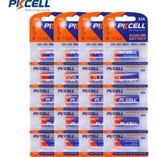 20Pcs 23A Dry Alkaline Batteries 12v 23A MS21 A23 V23GA VR22 MN21 L1028 N Size Battery Car Remote Control Key Batteries