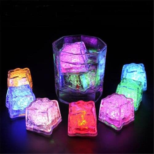 LED Ice Cubes Glowing Party Ball Flash Light Luminous Neon Wedding Festival Christmas Bar Wine Glass Decoration Supplies