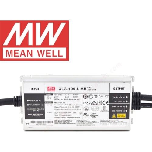 Mean Well XLG-100-L-AB IP67 Metal Case 3 in 1 dimming LED lighting meanwell 700-1050mA/71-142V/100W LED Driver