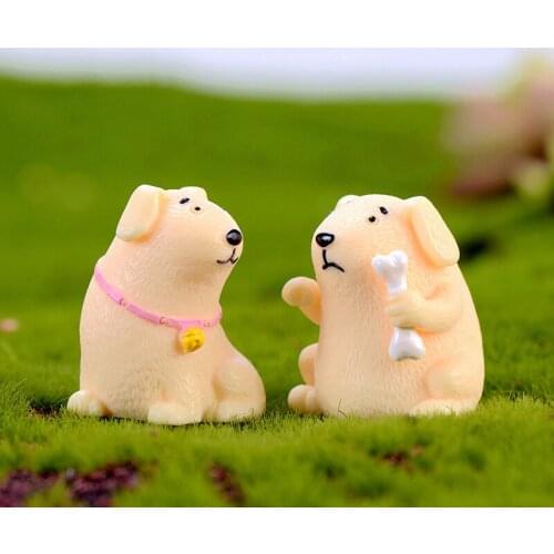 ZOCDOU 2 Pieces Dog Lovers Twins Doggie Poodle Shepherd Model Small Statue Figurine Crafts Pet Ornament Miniatures DIY Decor