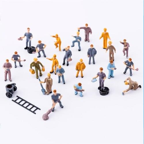 1/87 Architectural Model Sand Table Character Railroad Villain Worker Villain 1 Pack 0f 25 Colorful Dolls In Train Scene