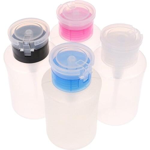 1PC 160/180/210 Ml Lege Fles Pomp Dispenser Draagbare Makeup Nail Art Manicure Tool Plastic Polish Remover Cleaner