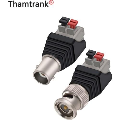 10PCS Terminal Camera CCTV BNC male UTP Video Balun Connector Cable Adapter female Plug Pressed connected for CCTV Camera