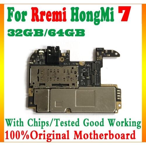 100% original unlocked For RedMi 7 Motherboard 100% Original Unlocked 32GB/64GB For Xiaomi HongMi RedMi 7 Logic Board with chip