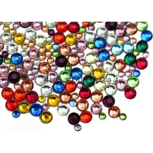 1440pcs 2mm-5mm assorted mix crystal rhinestone bling glass DMC flatback stones high quality shiny color won't fade