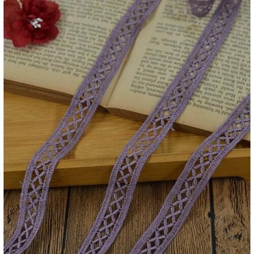 5 Meter Delicate Vintage Floral Venise Lace Trim DIY Handmade Lace Accessories Textile Fabrics Purple Water Soluble Lace 15mm