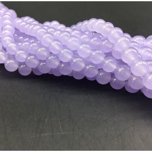1 Strand Natural Violet Chalcedony Beads Round Spacer Stone Beads Diy Jewelry Making Oorbellen Sieraden Maken Accessories Spacer