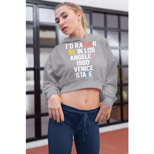Angemiel Wear İ Would Rather Los Angeles Gray Short Hooded Sweatshirt