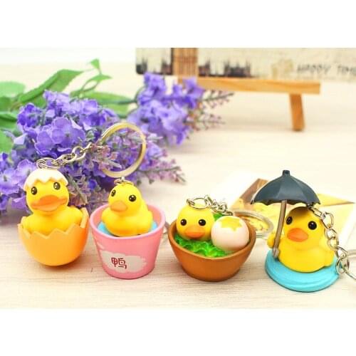 FREE Shipping by FEDEX 100pcs/lot New Lovely Yellow Duck Key Chains Cute Duck Keychains Duck Keyrings Kids Gifts