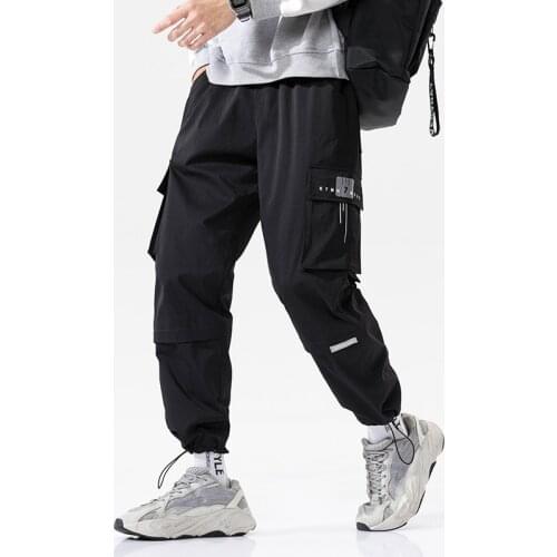 New Men Hip Hop Pants Homme Mens Cargo Sweatpants Male Muti Pockets Streetwear Pants Trousers