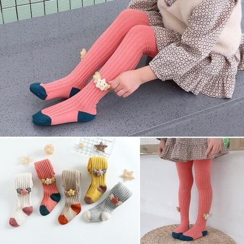 Solid Color Soft Baby Tights Princess Baby Tights Cartoon wings Toddler Girl Tights Kids Pantyhose Cotton