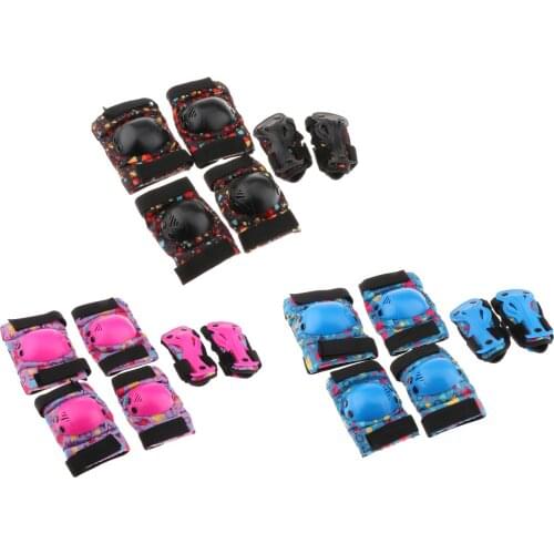 Kids Roller Skateboard Skating Knee Elbow Wrist Pad Guards Adjustable Outdoor Protective Gear Set for Child Cycling Bike Scooter