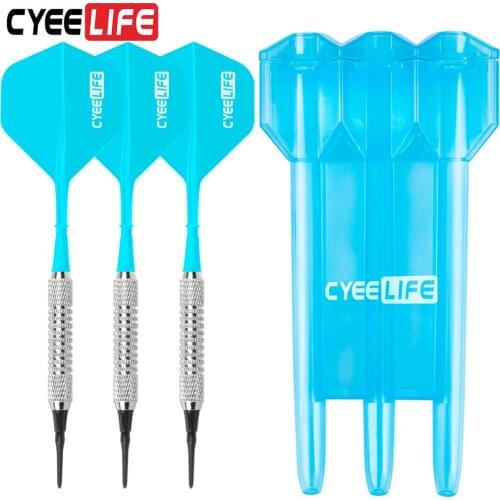 CyeeLife Professional Darts plastic tip set 16g, Aluminium shafts/CyeeLife new Flights and Shafts/Carry case,Soft tip darts