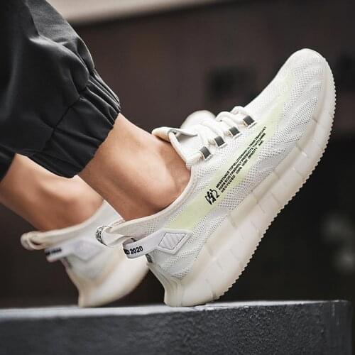 Big Size Outdoor Breathable Sneakers Men Sport Shoes Male Sports Shoes for Boy Running Shoes for Man White Athletic Brands D-875