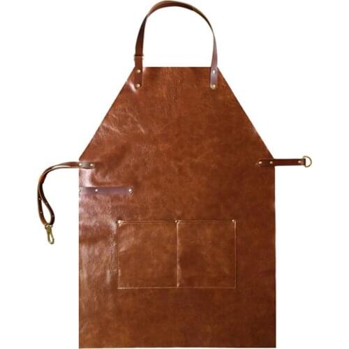 Full Grain Cow Leather Apron Barista Bartender Chef Cafe Bistro Catering Uniform Barber Salon Tattoo Shop Carpenter Work wear L3