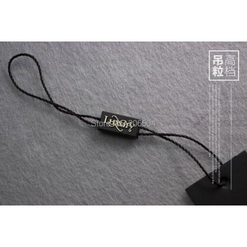 Good quality black hang tag string in apparel,hang tag strings cord for garment,stringing price hangtag or seal tag DHDL515
