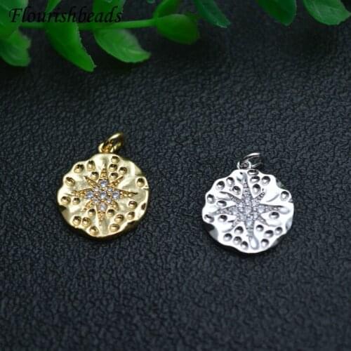 Ins Girl Style Pave CZ Zircon Beads Round Pendant DIY Parts Jewelry Makings Chic Accessories for Necklace Choker 20pc