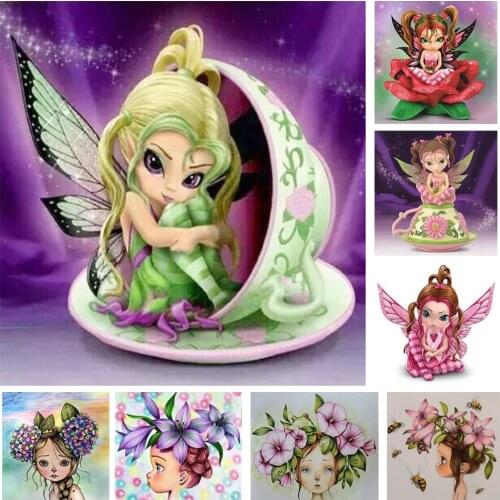 Butterfly Oil Girl 5D DIY Diamond Art Paintings Full Drills Embroidery Pattern Home Decors 3d Cross Stitch Kits Wall Stickers