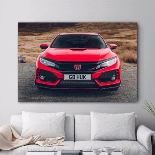 Paintings Wall Art Honda Civic Type R Red Car Vehicle Pictures Canvas Art Posters and Prints Modern Decoration For Living Room