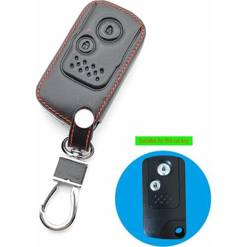 Car Key Leather Cover Case For Honda CRV 2012 2013 Crosstour 2010 Genuine Car Leather Key Ring Chain Bag Holder