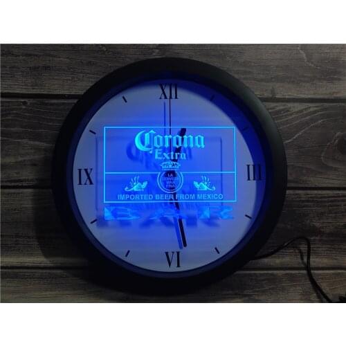 0A418 Corona Extra Beer Bar APP RGB 5050 LED Neon Light Signs Wall Clock