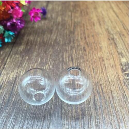 20pcs Bgrade Clear Mini Lightbulb Globe Glass Bottle Vial 8/10/12/14/16/18/20/22/25mm For jewelry Pendants round glass ball