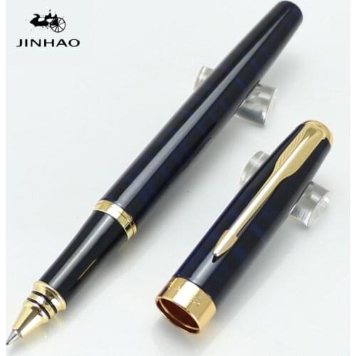 Baoer 388 Blue and Black Stripes Golden Clp Rollerball Pen Wholesale Arrow Clip Stationery School&Office Writing Pens