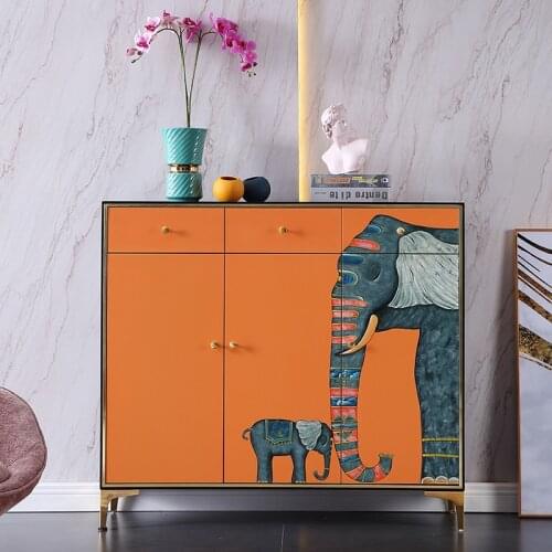 Zq Affordable Luxury Style Entrance Cabinet Shoe Cabinet Modern Minimalist Living Room Curio Cabinet Storage Cabinet