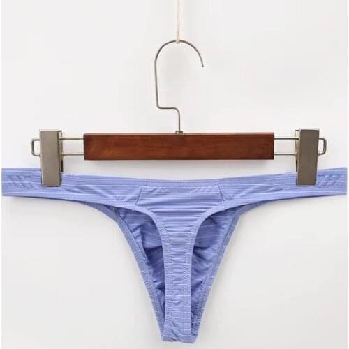 Hot Sale Mens Thong Underwear Low Waist Fashion Color Striped Comfortable Thong Cotton Low Waist Exotic Clothing Dropshipping
