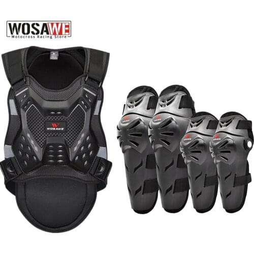 Adult Motorcycle knee pads Moto Armor Jacket Vest Back Chest Protection Riding Elbow Guard Motocross Motorbike Off-Road Racing