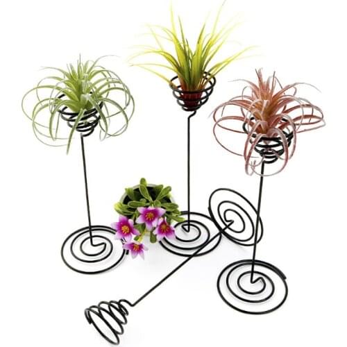 1Pc Creative Black Iron Air Pineapple Base Plant Flower Pot Rack Holder Home Balcony Garden Decor Supplies Landscape Accessories