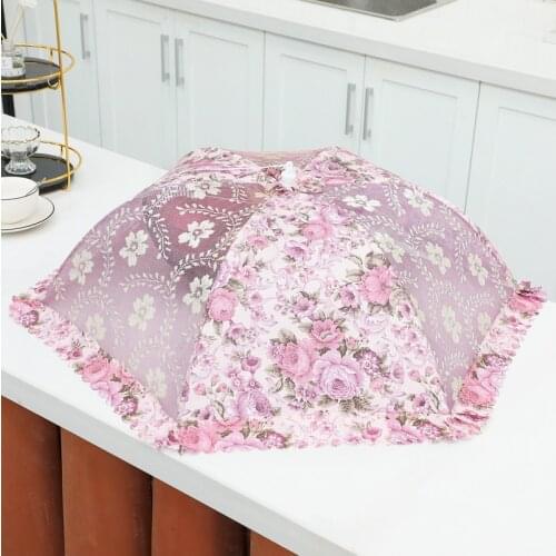 1pcs Food cover table cover lace folding fly proof mosquito proof table cover leftover food cover summer home use