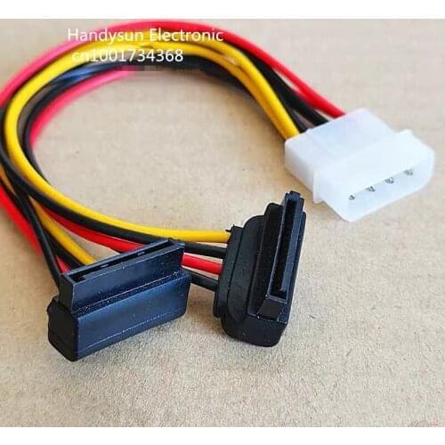 100P 4Pin IDE Male Molex to SATA 90 Degree Female Serial ATA Dual 15pin to 4pin Y Splitter Adapter Hard Drive Power Supply Cable