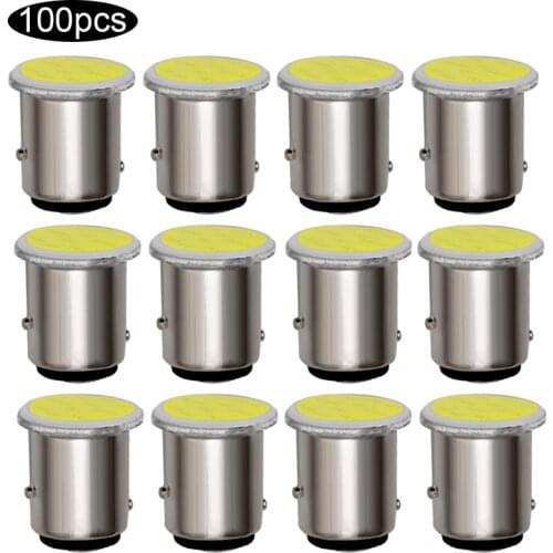 100x P21W 1157 Bay15d 1156 BA15S P21W LED Turn Signal Bulb COB Car Interior Light Parking Reverse Back Brake Lamp Super Bright