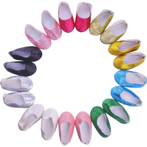 12 different styles Sparkling little shoes fit for 18 inch doll cute shoes Christmas gift