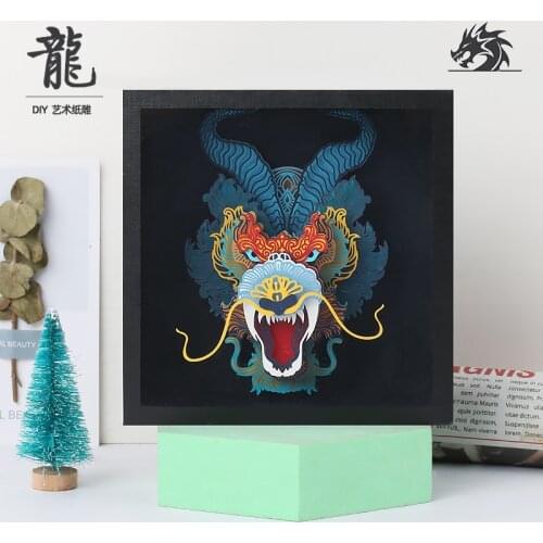 16 Layers Handmade Paper Puzzle 3D Painting Animal Set Gift Color Qinglong Panda Wolf Butterfly DIY Craft Supplies Home Decor