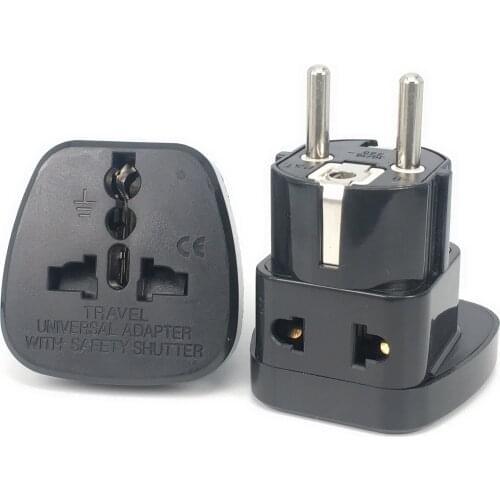 2021 Universal Converter UK USA AU Euro to GER Germany Plug AC Power Travel Adapter