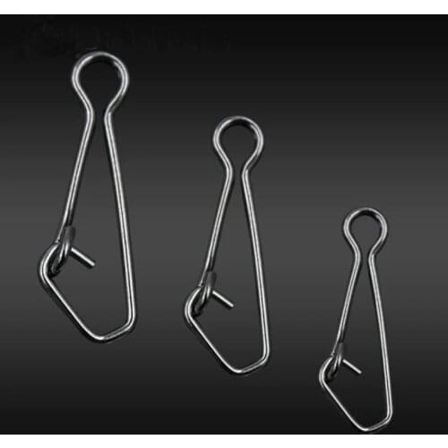 30Pcs/Lot Stainless Steel Hook Fast Clip Lock Snap Swivel Fishing Solid Rings Safety Snaps Fishing Hook Connector Fishing Tackle