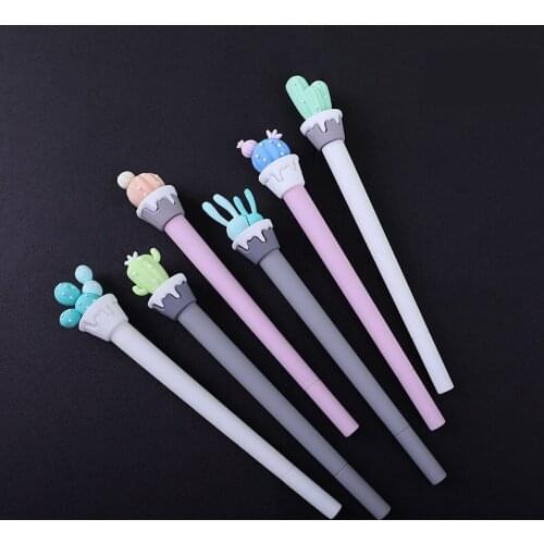 36 pcs/lot Kawaii Cactus Succulents Gel Pen Cute 0.5 mm black ink Signature Pens Office School Supplies Stationery gift
