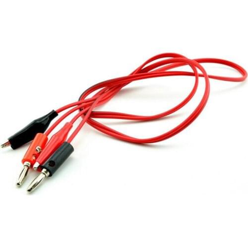 5PCS/LOT Banana plug turn crocodile clip line power test line 2 plug 2 clip Total length 1 m